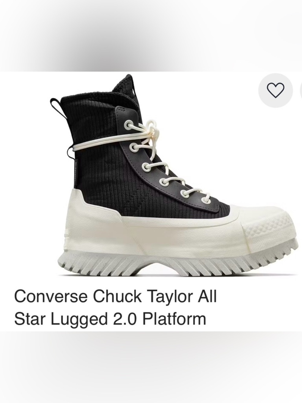 Converse White and Black High-Top All Star Boot. Wome’s Sz 9 Men’s Sz 7 - Picture 6 of 7